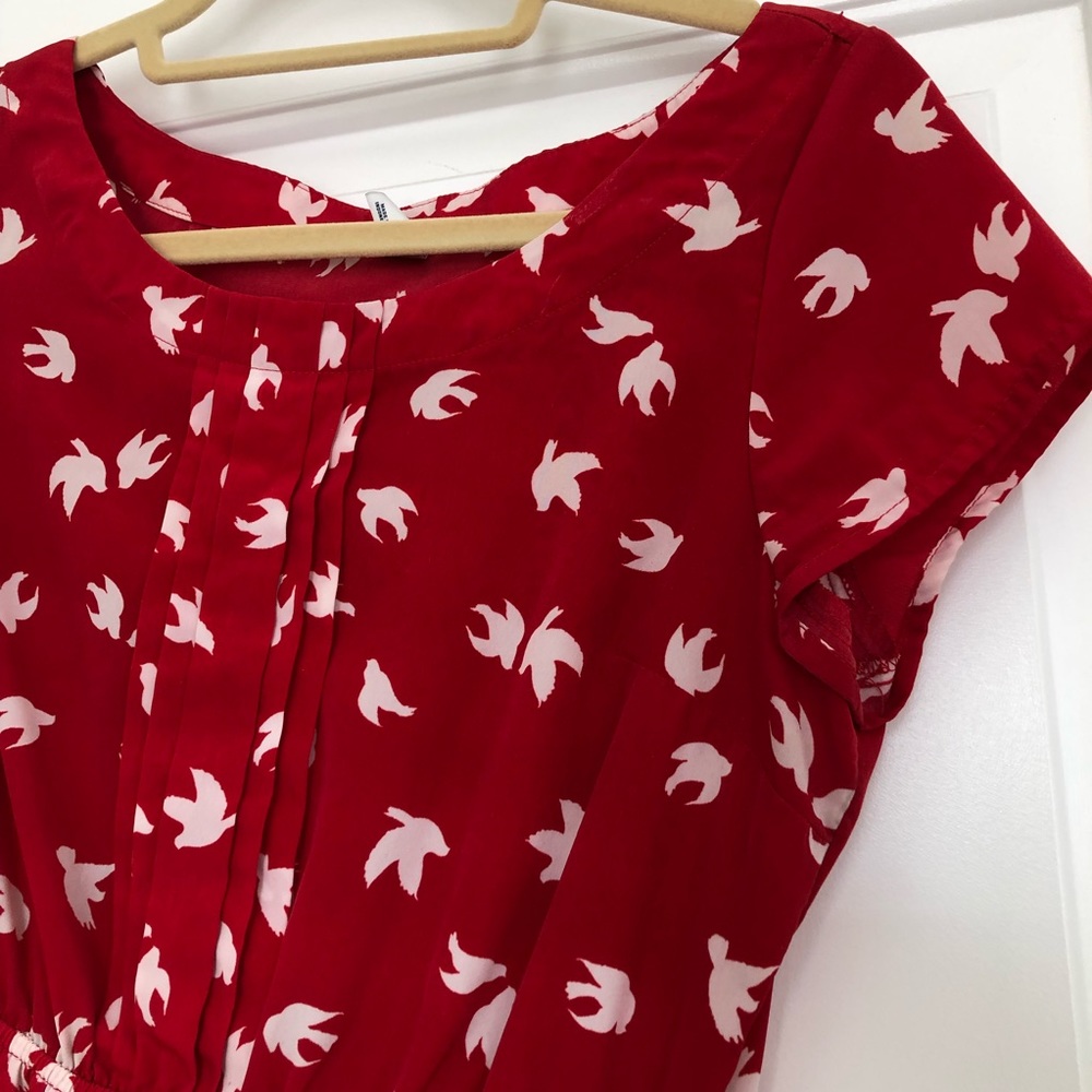 Red & white birds Old Navy dress